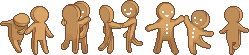 (December 2008) Nine gingerbread men dancing for 2008 Glam Christmas collab.